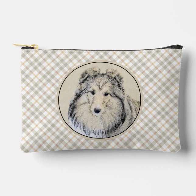 Shetland Sheepdog Puppy Painting Sheltie Dog Art Accessory Pouch (Front)