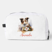 Shetland Sheepdog Puppy Pet Watercolor Flower