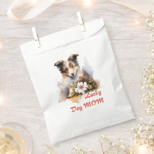 Shetland Sheepdog Puppy Pet Watercolor Flower Favour Bag