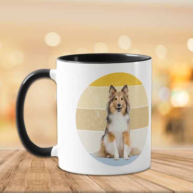 Shetland Sheepdog Retro Sunset Mug (Creator Uploaded)