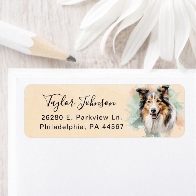 Shetland Sheepdog Return Address Label (Insitu)