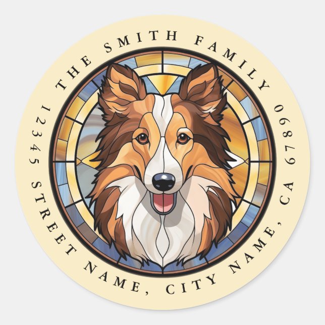 Shetland Sheepdog Round Stickers (Front)