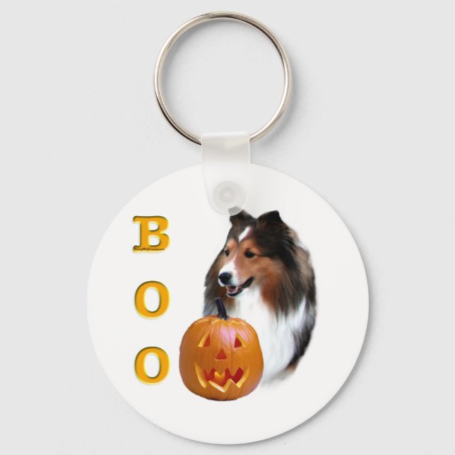 Shetland Sheepdog (sable) Boo Key Ring (Front)
