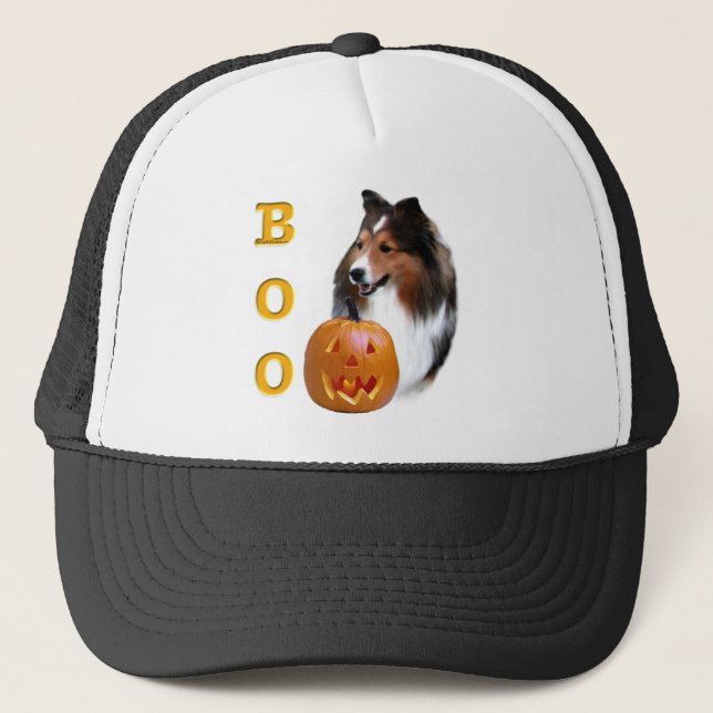 Shetland Sheepdog (sable) Boo Trucker Hat (Front)
