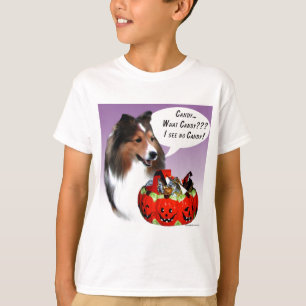 Shetland Sheepdog (sable) Halloween Candy T-Shirt