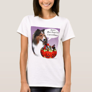 Shetland Sheepdog (sable) Halloween Candy T-Shirt