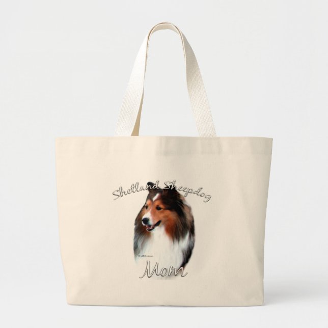 Shetland Sheepdog (sable) Mum 2 Large Tote Bag (Front)
