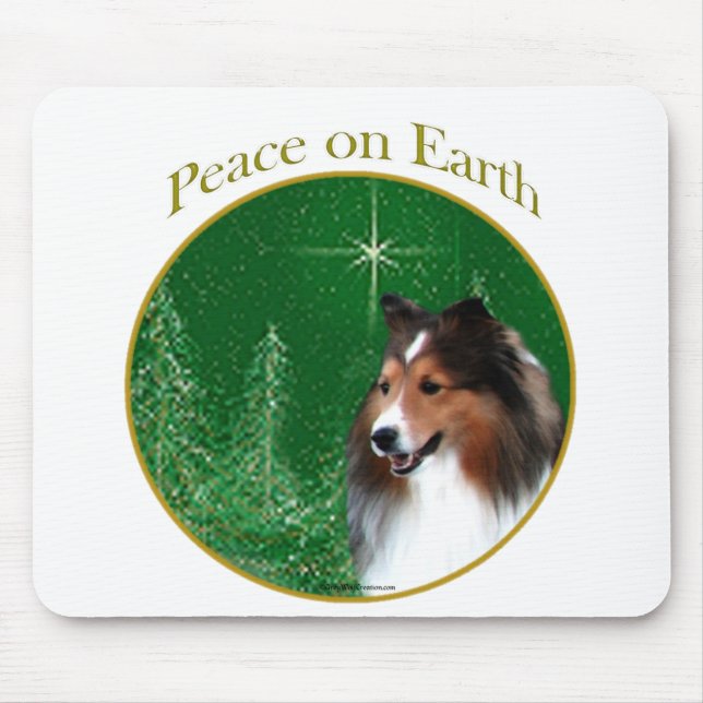 Shetland Sheepdog (sable) Peace Mouse Pad (Front)