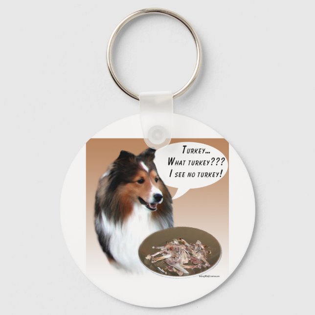 Shetland Sheepdog (sable) Turkey Key Ring (Front)