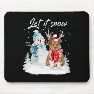 Shetland Sheepdog Santa Dog Christmas Snowman Xmas Mouse Pad