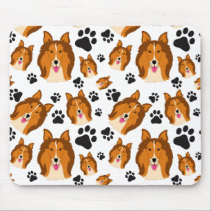Shetland Sheepdog Scotland Sheltie Dog Puppy Paws Mouse Pad