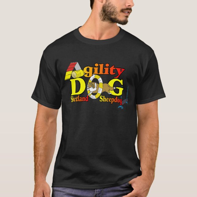Shetland Sheepdog Sheltie Agility T-Shirt (Front)