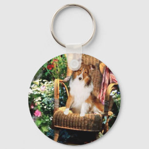 Shetland Sheepdog Sheltie Art Gifts Key Ring