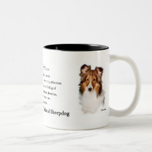 Shetland Sheepdog Sheltie Art Gifts Two-Tone Coffee Mug