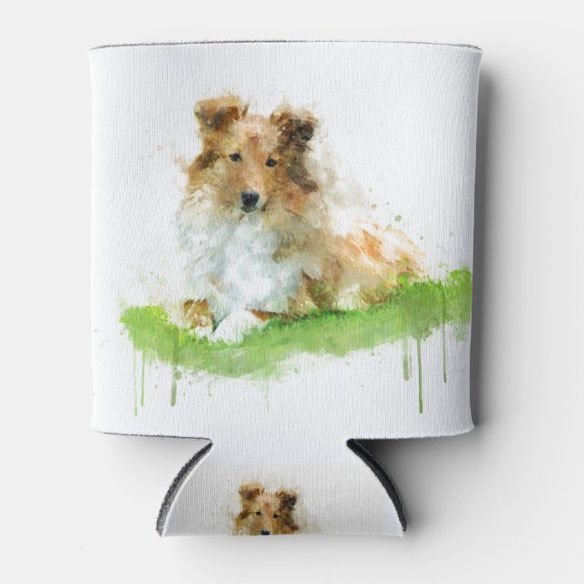 Shetland Sheepdog / sheltie Can Cooler (Front)