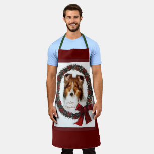 Shetland Sheepdog Sheltie Christmas  Apron