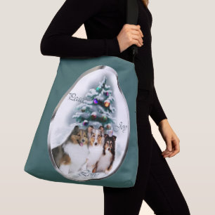 Shetland Sheepdog Sheltie Christmas Crossbody Bag