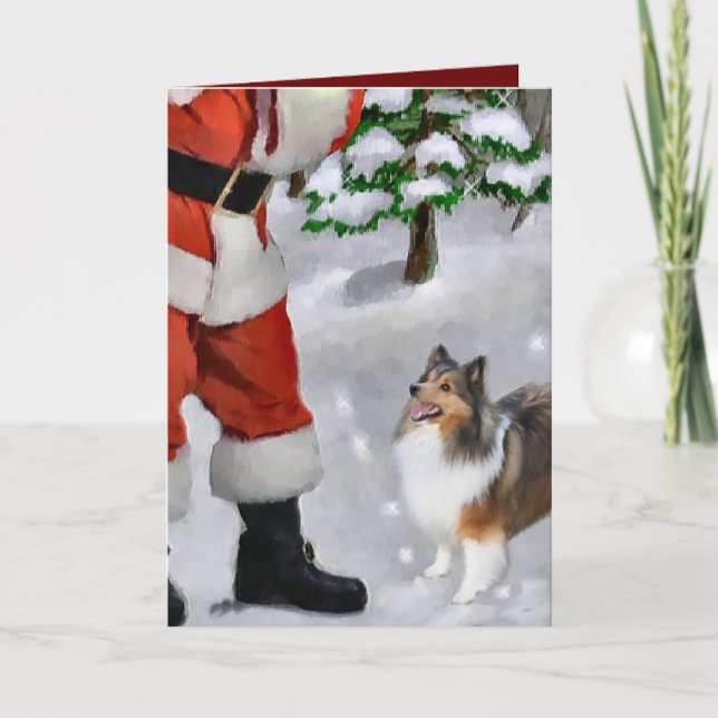 Shetland Sheepdog Sheltie Christmas Gifts Holiday Card (Front)