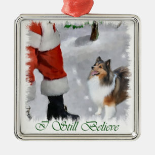 Shetland Sheepdog Sheltie Christmas Gifts Metal Tree Decoration