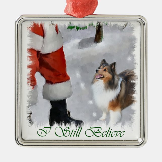 Shetland Sheepdog Sheltie Christmas Gifts Metal Tree Decoration (Front)