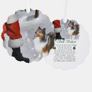 Shetland Sheepdog Sheltie Christmas Gifts Tree Decoration Card