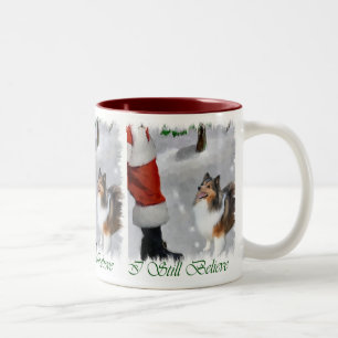 Shetland Sheepdog Sheltie Christmas Gifts Two-Tone Coffee Mug