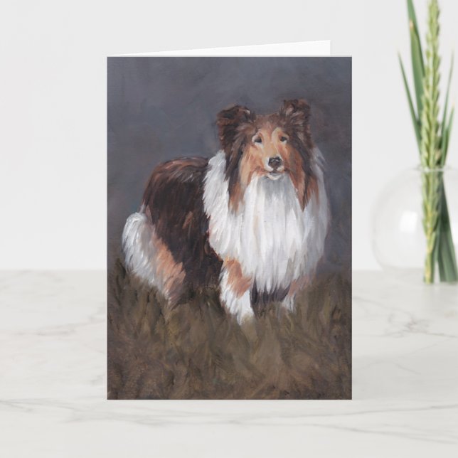 Shetland Sheepdog Sheltie Dog Art Greeting Card (Front)