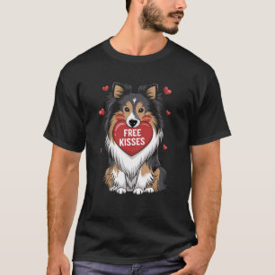 Shetland Sheepdog Sheltie Dog Valentines Day T-Shirt