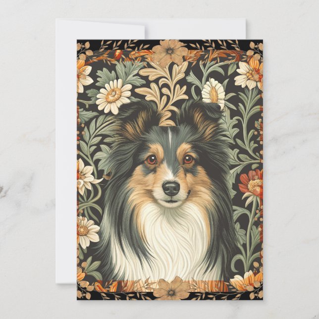 Shetland Sheepdog Sheltie Garden Tapestry Invites (Front)
