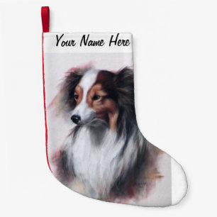 Shetland Sheepdog Sheltie head Small Christmas Stocking