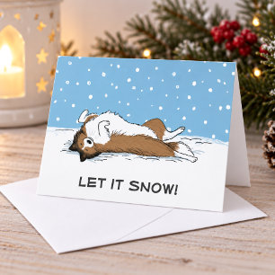 Shetland Sheepdog Sheltie Let it Snow Dog Holiday Card