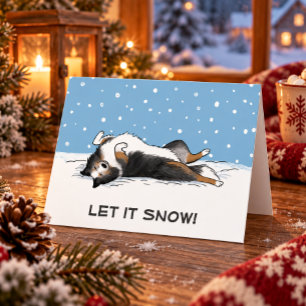 Shetland Sheepdog Sheltie Let it Snow Dog Holiday Card