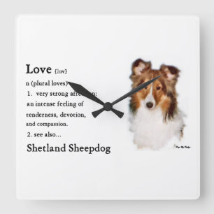 Shetland Sheepdog Sheltie Lovers Gifts Square Wall Clock