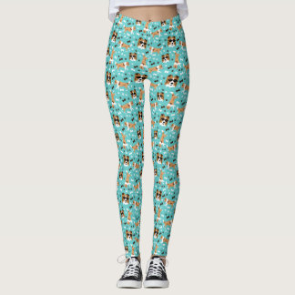 Shetland Sheepdog Sheltie Paws Pattern Leggings
