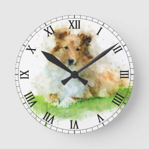 Shetland Sheepdog / sheltie Round Clock