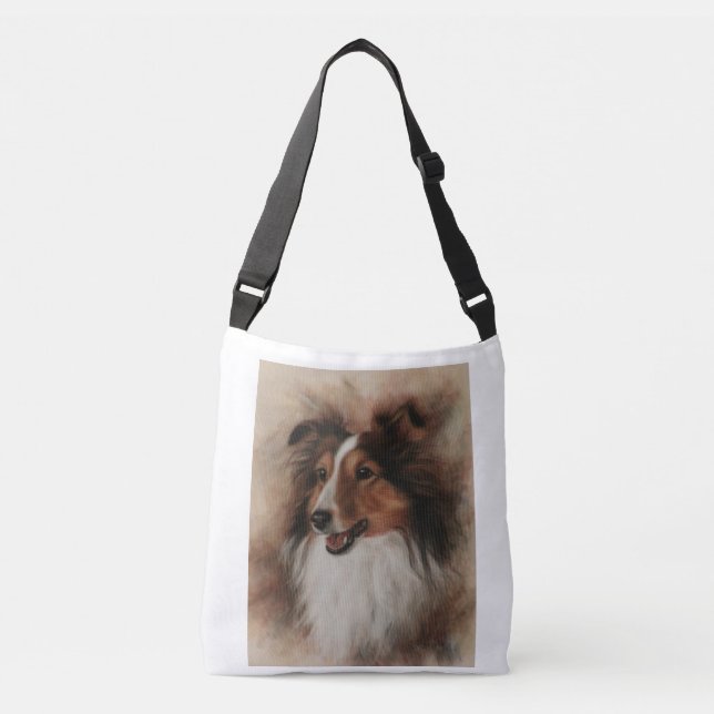 Shetland Sheepdog Sheltie smiling Crossbody Bag (Front)