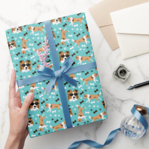 Shetland Sheepdog Shelties Aqua Wrapping Paper