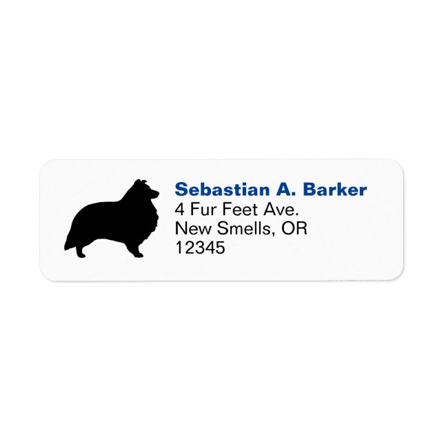 Shetland Sheepdog Silhouette Sheltie Address Return Address Label (Front)