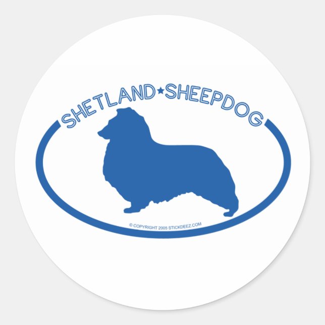 Shetland Sheepdog Silhouette Sticker (Front)