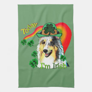 Shetland Sheepdog St Patricks Tea Towel