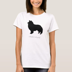 Shetland Sheepdog T-shirt (black silhouette)