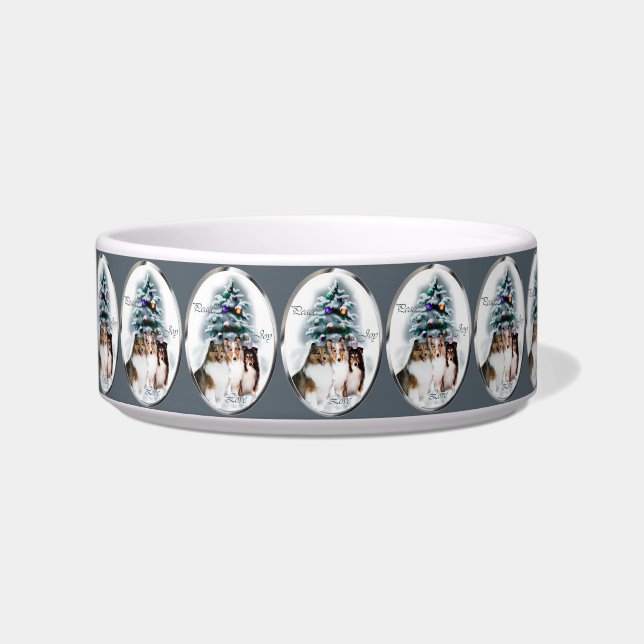 Shetland Sheepdog Trio Christmas   Bowl (Front)