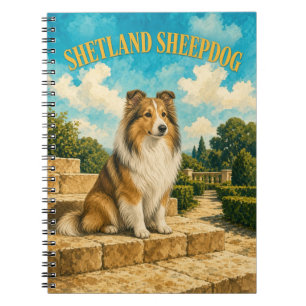 Shetland Sheepdog, Vintage Watercolor Dog Art Notebook