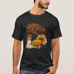 Shetland Sheepdog Wearing Hat Fall Pickup Truck Pu T-Shirt