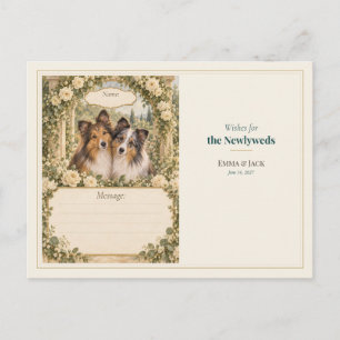Shetland Sheepdog Wedding Guest Book Wishes Postcard