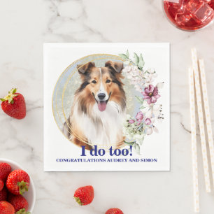 Shetland Sheepdog Wedding Napkins With Dogs Photo