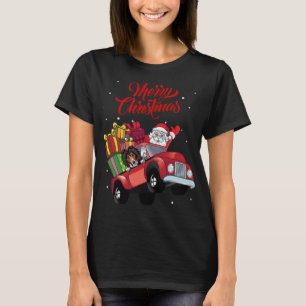 Shetland Sheepdog With Santa Claus In Red Truck Do T-Shirt