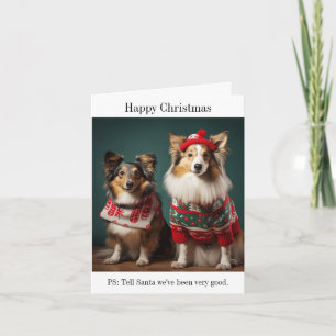 Shetland Sheepdogs Happy Christmas Card
