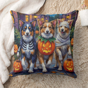 Shetland Sheepdogs in Halloween Costumes Cushion