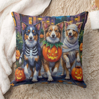 Shetland Sheepdogs in Halloween Costumes Cushion